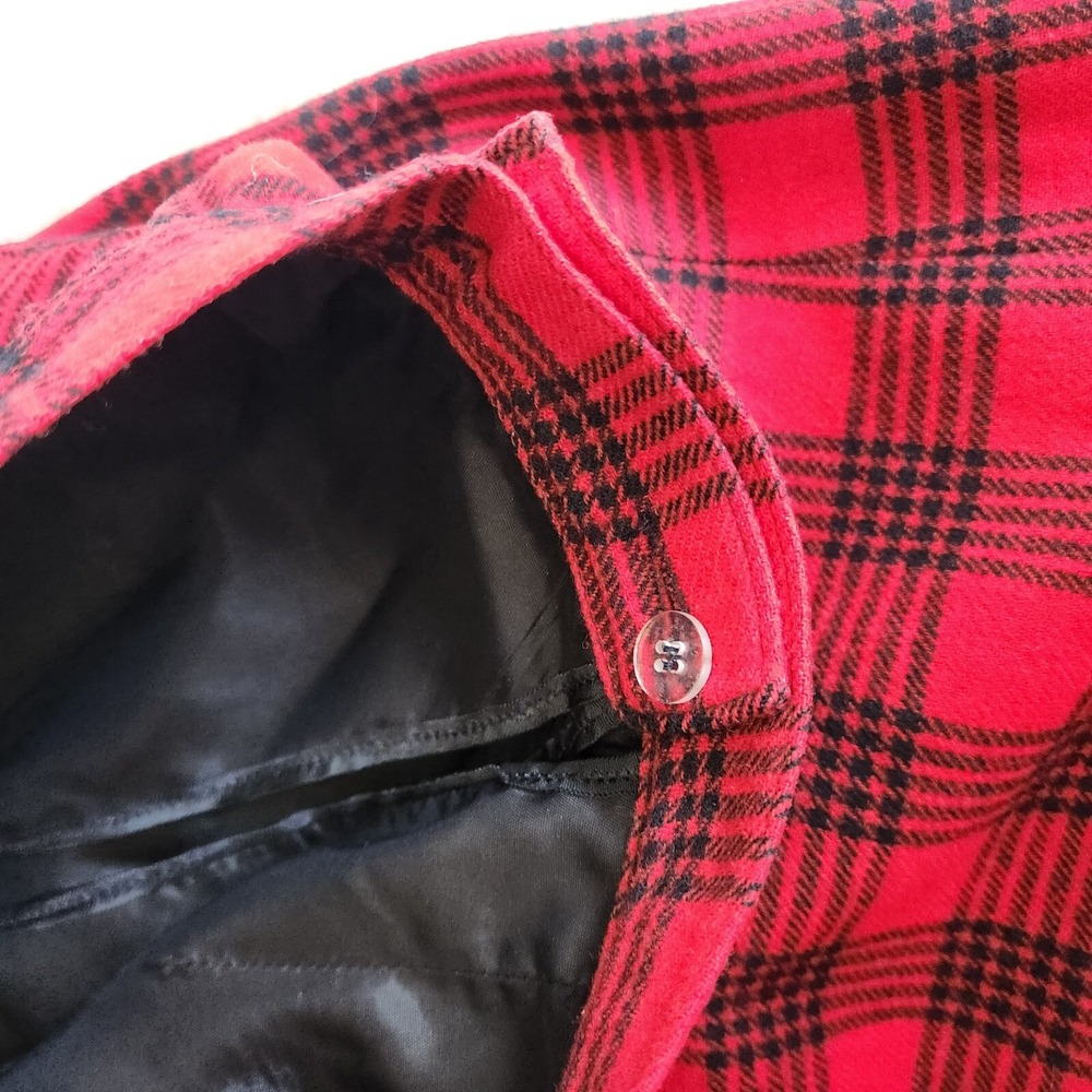 Vintage PENDLETON Skirt 100% Virgin Wool Plaid A Line 12 Made in USA Red - Picture 11 of 14